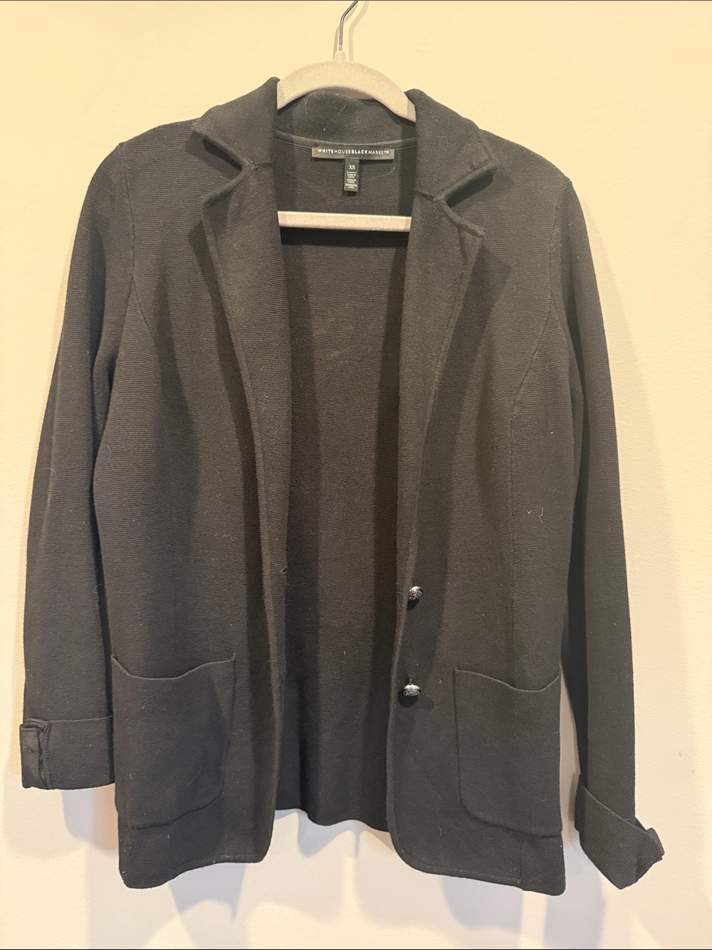 WHBM Black Sweater Blazer Knit Jacket